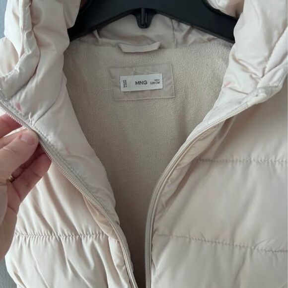 Girls Mango Winter Coat Size 8 Beige - Picture 3 of 6